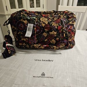 Vera Bradley Miramar Weekender "Midnight Garden Paisley" 17" X 11 X7" NEW